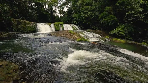 Waterfall on a river Stock Footage 98678810