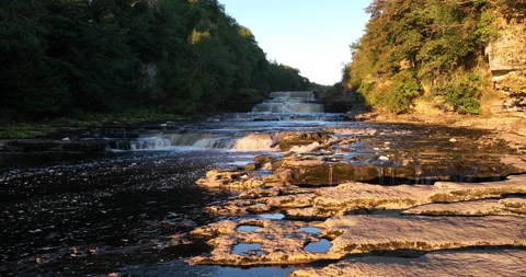 Waterfall in a river Stock Footage 220214535