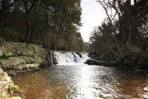 Waterfall on the river gelt Stock Photos