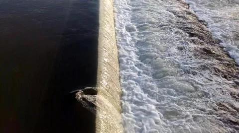 The waterfall on a river in Germany in Hamelin Stock Footage 46701102