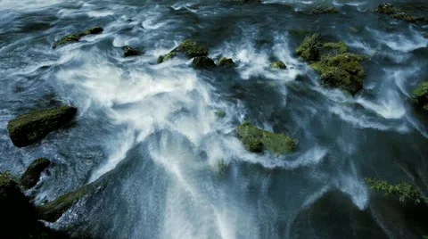 Waterfall river green nature Stock Footage 64539185