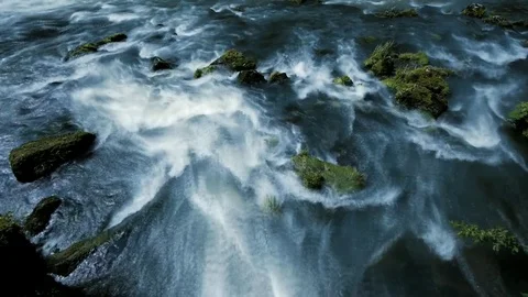Waterfall river green nature Stock Footage 74097348