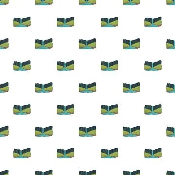 Waterfall river landscape forming seamless nature pattern Stock Illustration