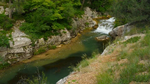 Waterfall, river, mountains, nature.  Crimea. Stock-Footage 26578733