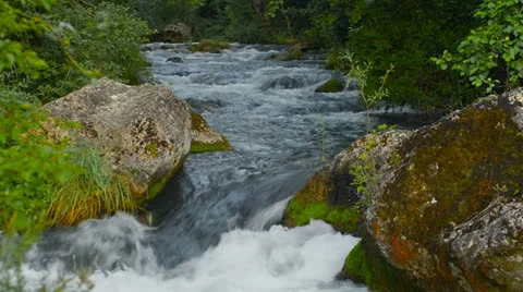 Waterfall, river, mountains, nature. Stock Footage 25617943