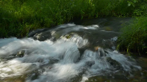 Waterfall, river, mountains, nature.  (Time Lapse) Video stock 25573032