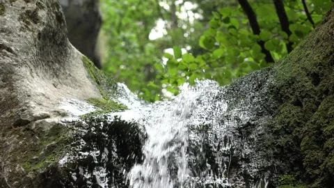 Waterfall, River in Mountains, Rustic, Rural Landscape, Alpine View Stock Footage 340762388