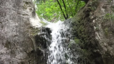Waterfall, River in Mountains, Rustic, Rural Landscape, Alpine View Stock Footage 345158219