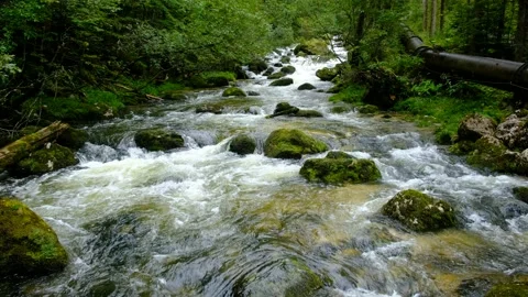 Waterfall at river piessling Stock Footage 138529846