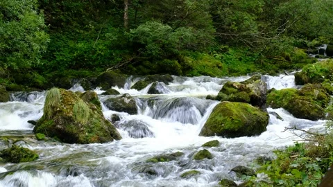 Waterfall at river piessling Видео 138529946
