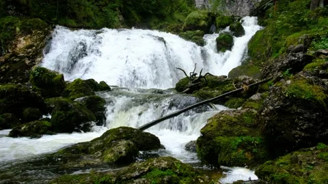 Waterfall at river piessling Stock Footage 138530159