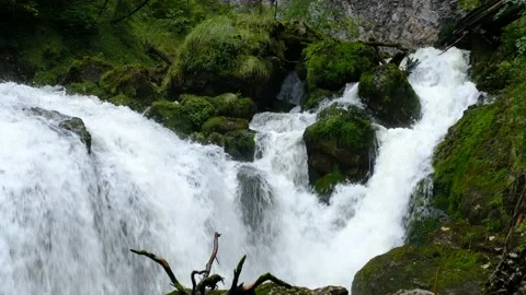 Waterfall at river piessling Stock Footage 138530247
