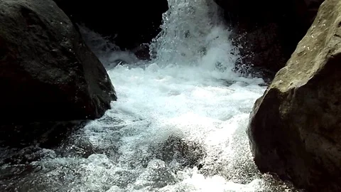 Waterfall on the river on rahtawu,  java island indonesia Stock-Footage 123896510