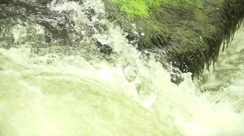 Waterfall on a river in slow motion (200fps) Stock-Footage 23486129