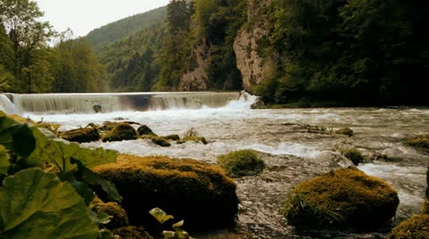 Waterfall river springtime Stock Footage 24896504
