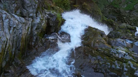 Waterfall River Stream in Beautiful Nature Landscape Scenery Stock Footage 168095799