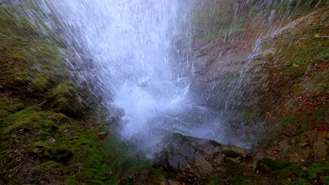 Waterfall River Stream in Beautiful Nature Landscape Scenery Stock Footage 168096630