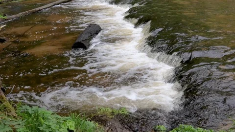 Waterfall on the river Tanwia Stock Footage 112013608
