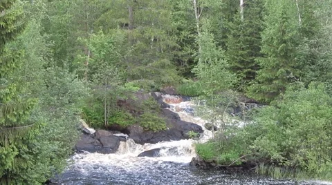 Waterfall on the river Tohmajoki Stock Footage 67670564