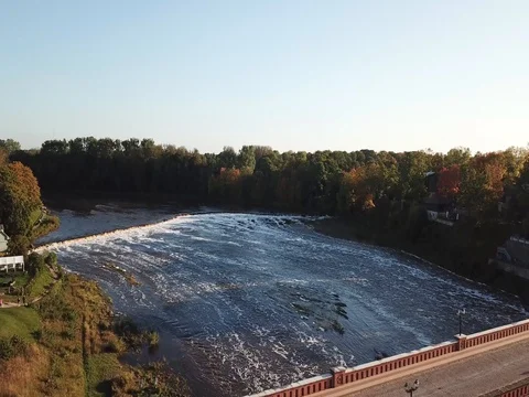 Waterfall On River Venta Stock Footage 80334781