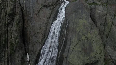 waterfall on a rock angle from top to bottom Stock Footage 305512673