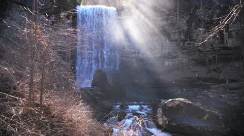 Waterfall in Rock Canyon Stock Footage 48505850