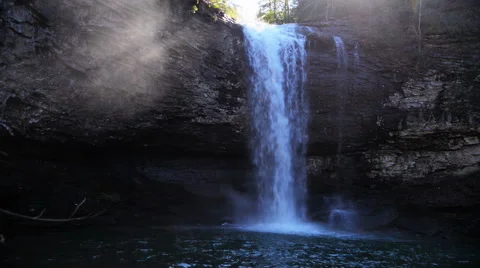 Waterfall in Rock Canyon Stock Footage 48505898