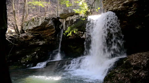 Waterfall in Rock Canyon Stock Footage 48506228
