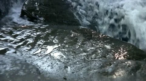Waterfall with Rock Stock Footage 21303167
