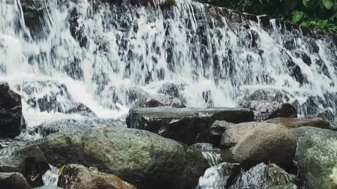 Waterfall to the rock Stock Footage 227359227