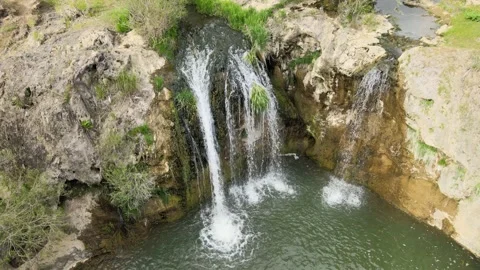 Waterfall on rock Stock Footage 242313187