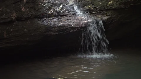 Waterfall in rock Medium from side Stock-Footage 95498627