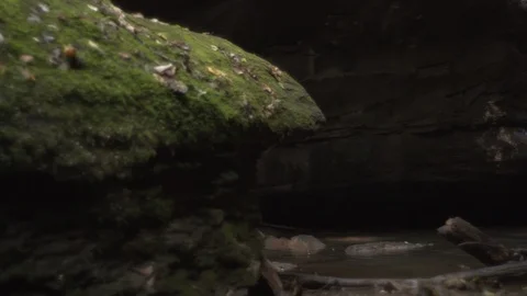 Waterfall in rock Pan right Medium from creek Stock-Footage 95499578