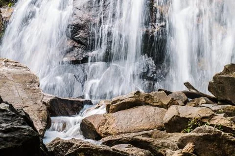 Waterfall with rock Stock Photos