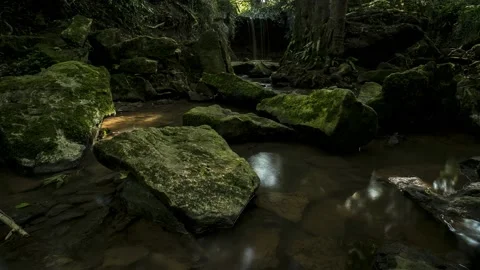 Waterfall Rock Pool - Timelapse - 4K - 23.98 fps - England - UK Stock Footage 147508848