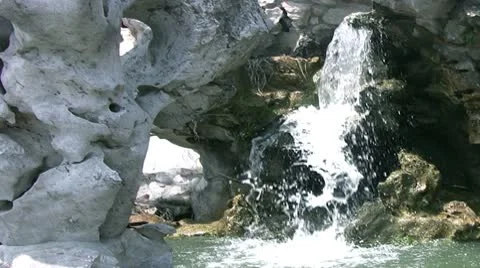 Waterfall. Rocks. Stock Footage 10678174