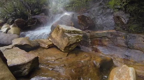 Waterfall on Rocks Video stock 51138750
