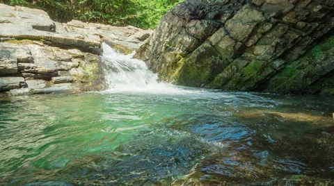 Waterfall In Rocks Stock Footage 55094039