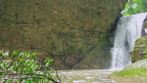 Waterfall rocks Stock Footage 203946059