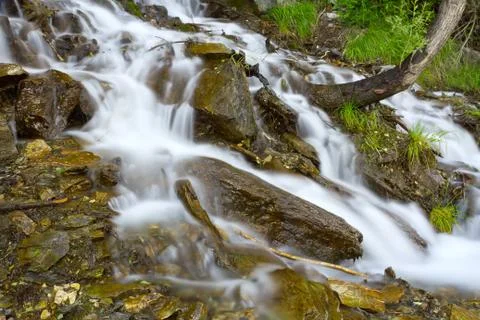 Waterfall rocks forest Stock Photos