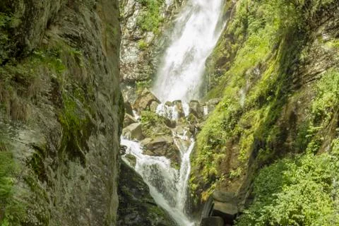 Waterfall in the rocks Stock Photos