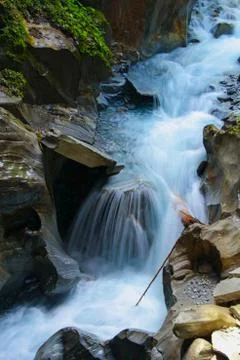 A waterfall in the rocks Stock-Fotos