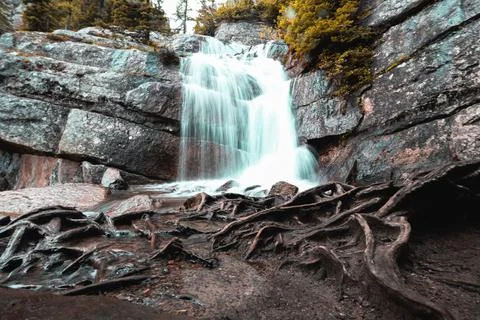 Waterfall with rocks Stock Photos