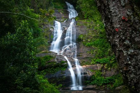 Waterfall on the Rocks 스톡 사진