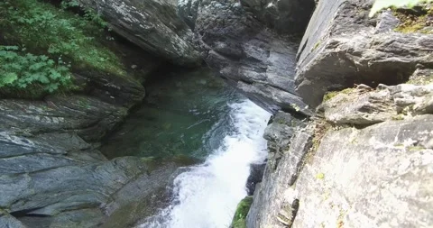 Waterfall in the rocks in the Ural mountains. Stock Footage 269539821