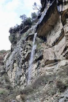Waterfall rocky cliff Stock-Fotos