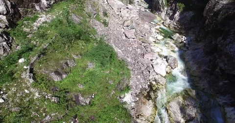 Waterfall On Rocky Mountain Stock Footage 82268634