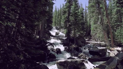 Waterfall in the Rocky Mountains Stock Footage 41665975