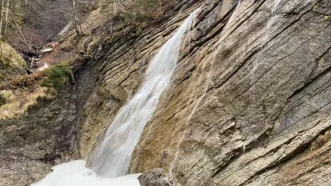 Waterfall at Schrähbach (Schraehbach) or Schrahbachfall waterfall Stock Footage 294901330