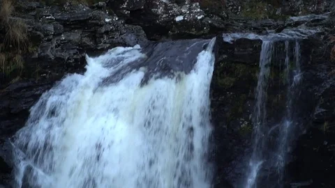 Waterfall in Scotland in Winter. Scottish View Stock Footage 79844652